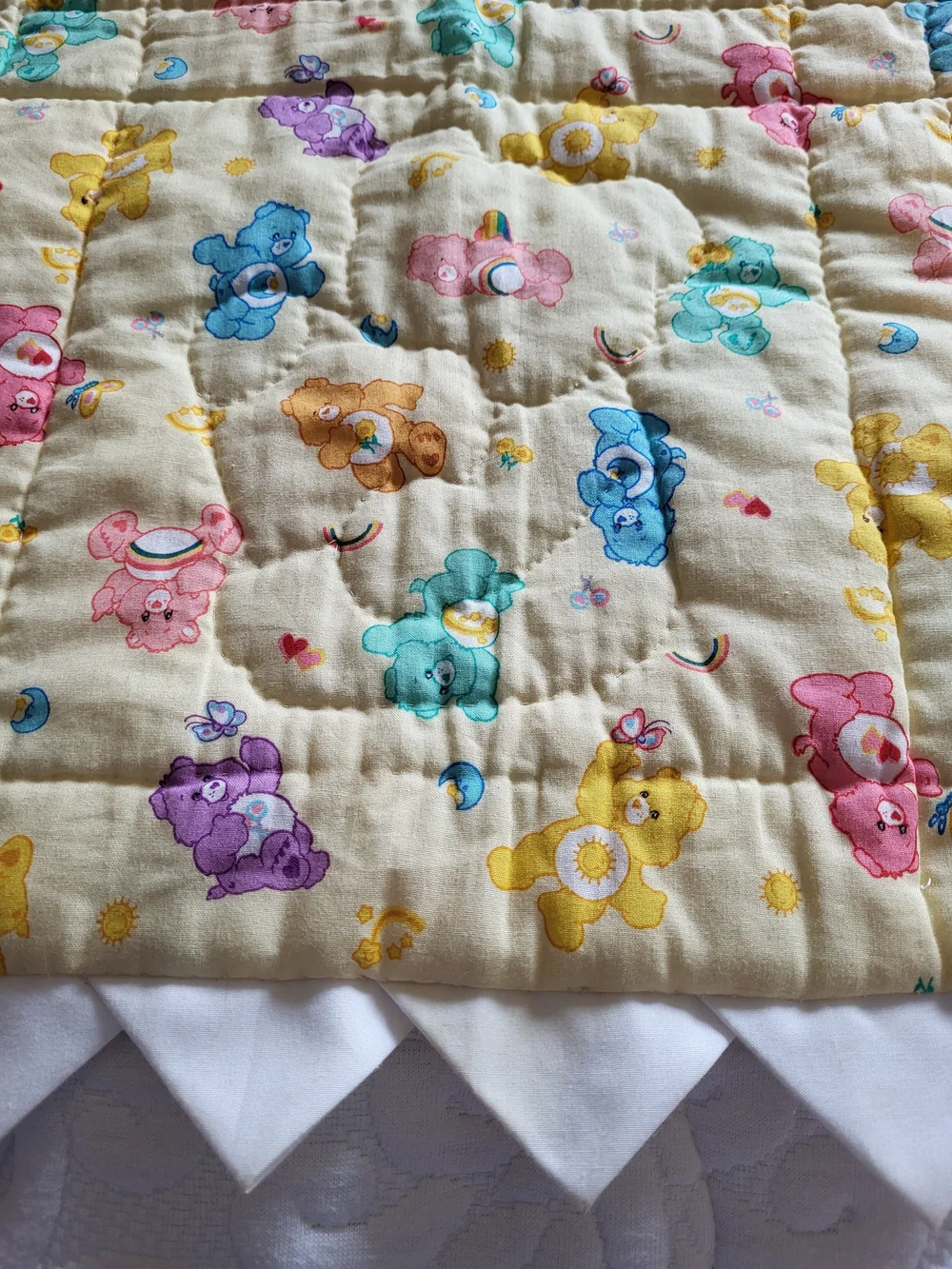 Handmade Care Bears Patchwork Baby Quilt - Yellow 33